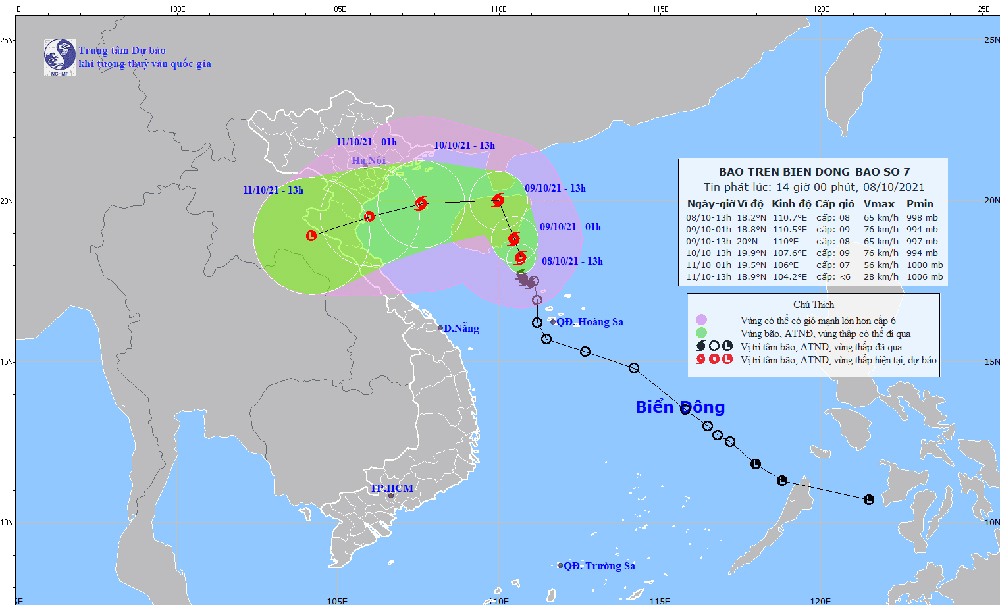 Công điện của Ban chỉ huy PCTT và TKCN tỉnh Hà Nam về chủ động ứng phó với bão số 7 và mưa lũ