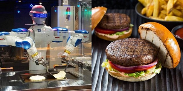 Đầu bếp robot làm bánh hamburger chay tại nhà hàng ở Israel