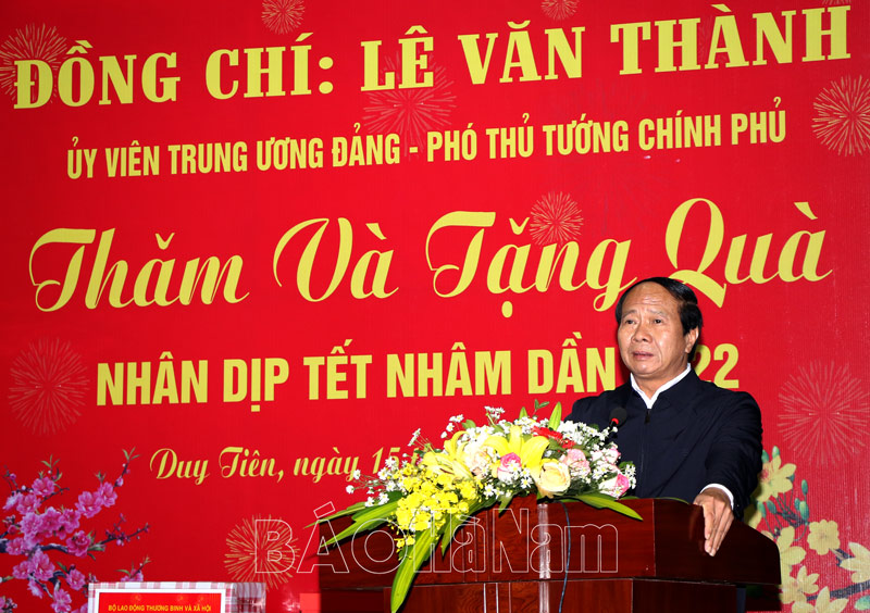 Phó Thủ tướng Chính phủ Lê Văn Thành tham dự chương trình Tết chương trình “Tết sum vầy” tại Hà Nam