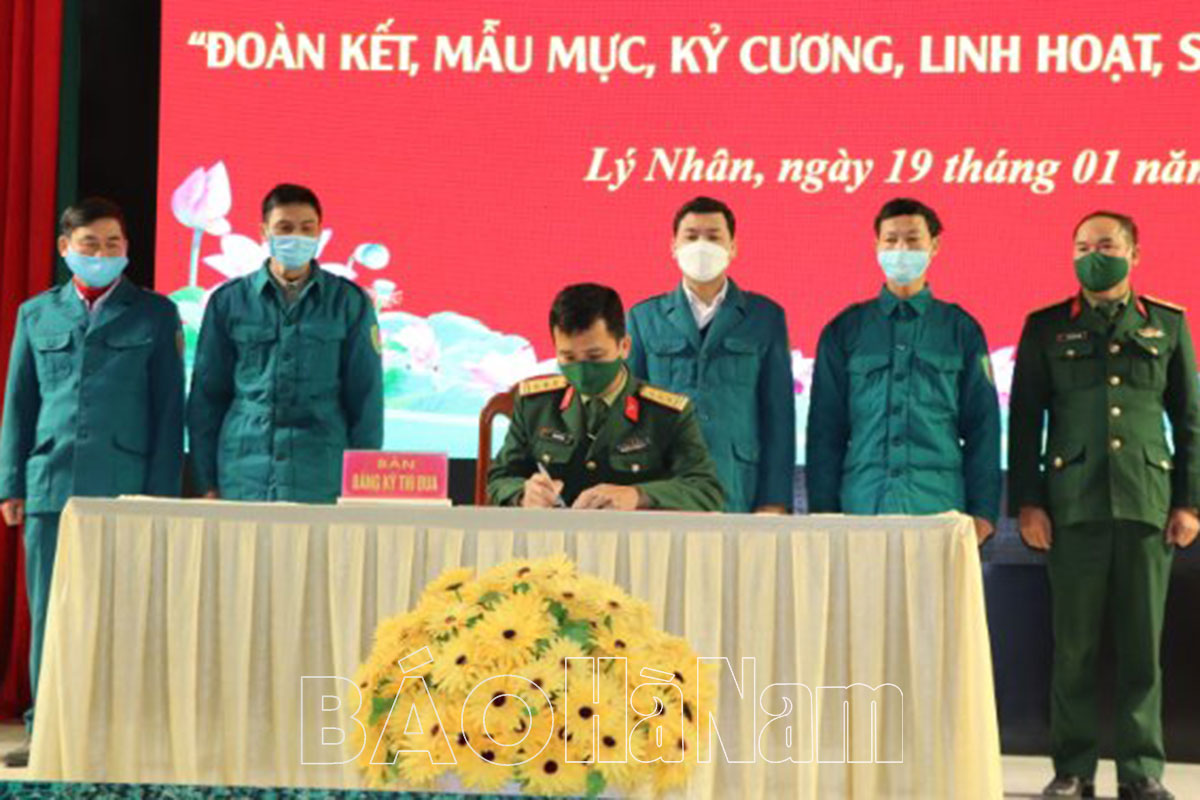 Ban CHQS huyện Thanh Liêm Lý Nhân phát động phong trào thi đua Quyết thắng năm 2022