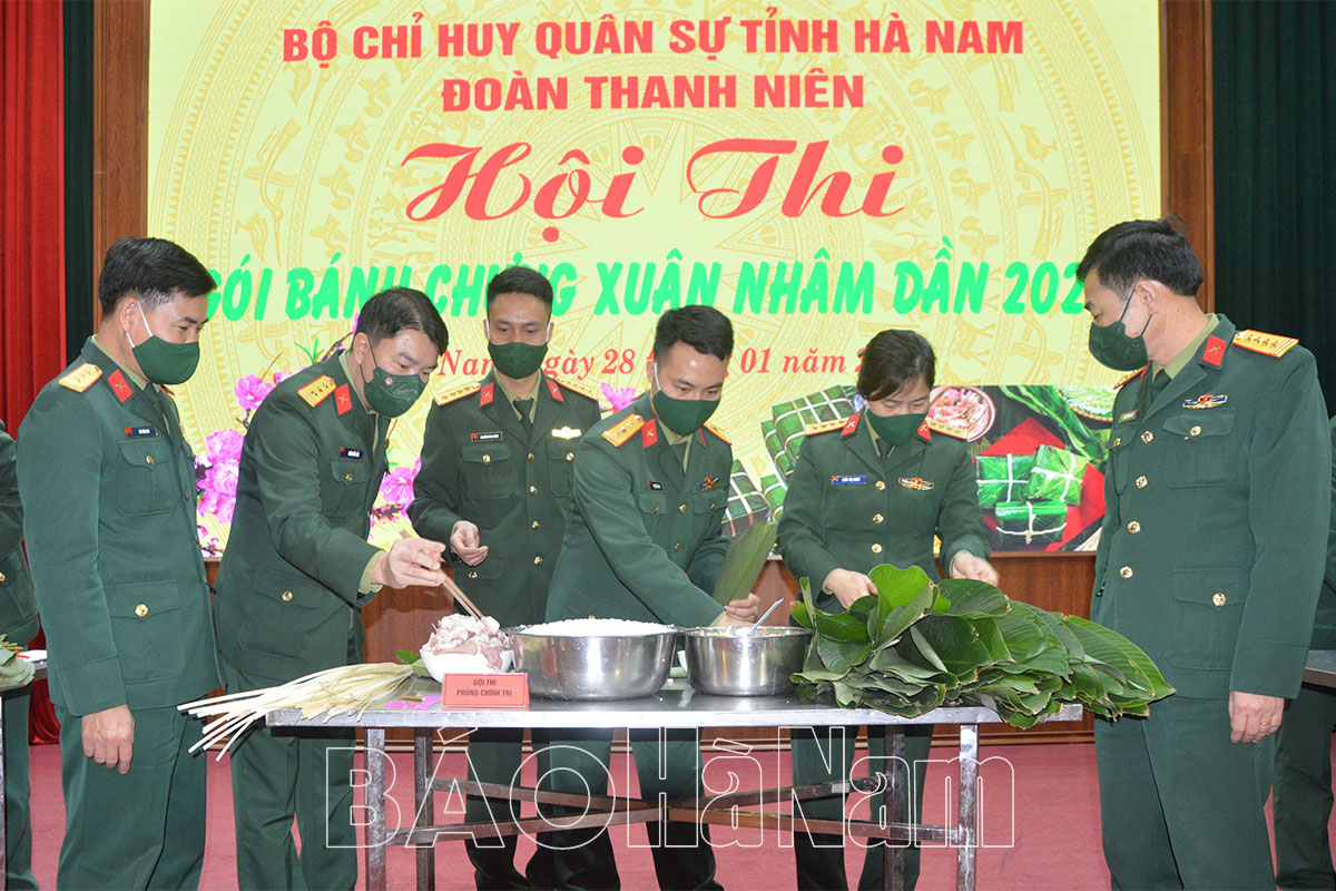 Đoàn thanh niên Bộ CHQS tỉnh tổ chức hội thi “Gói bánh chưng Xuân Nhâm Dần 2022”