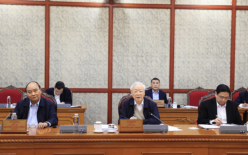 Tổng Bí thư Nguyễn Phú Trọng chủ trì họp Bộ Chính trị bàn nhiều vấn đề quan trọng