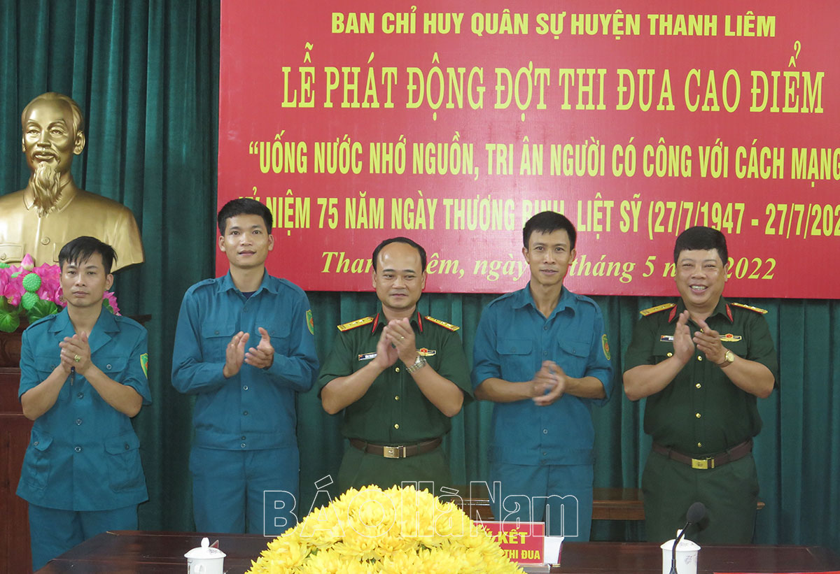 Ban CHQS huyện Thanh Liêm ký kết giao ước thi đua hướng tới kỷ niệm 75 năm Ngày Thương binh liệt sĩ