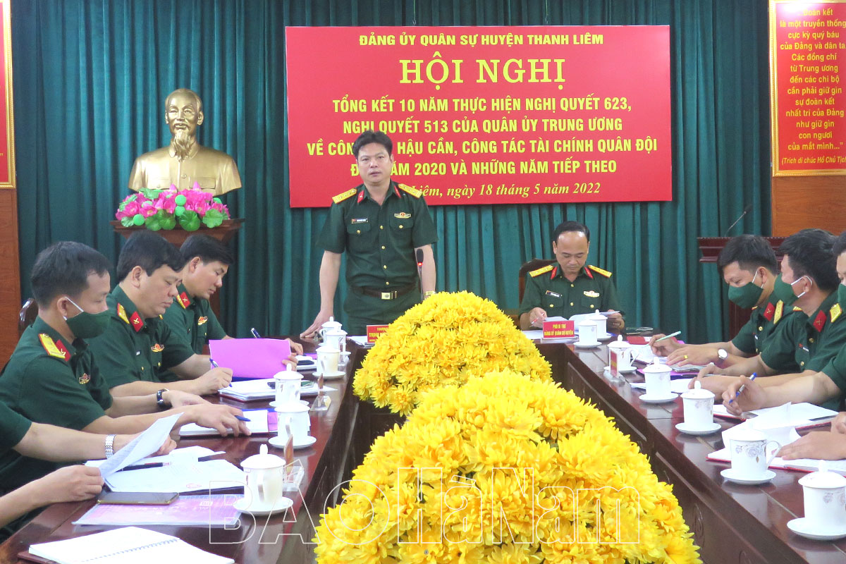 ĐUQS huyện Thanh Liêm tổng kết 10 năm thực hiện Nghị quyết 623 và Nghị quyết 513 của Quân ủy TW