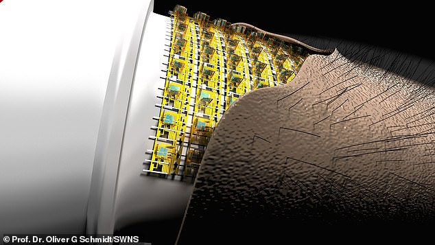 Các nhà khoa học phát triển da điện tử tích hợp lông nhân tạo giống hệt da người