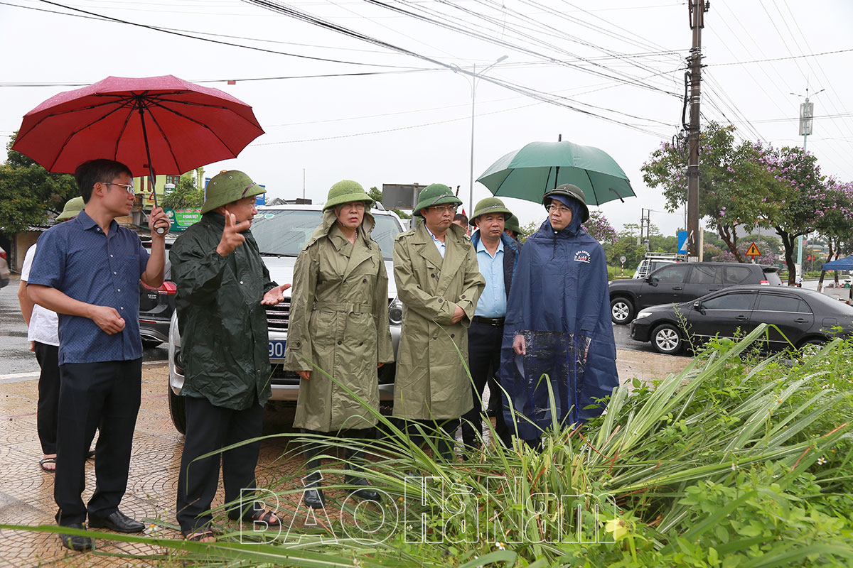 Đồng chí Bí thư Tỉnh ủy kiểm tra tình hình mưa úng
