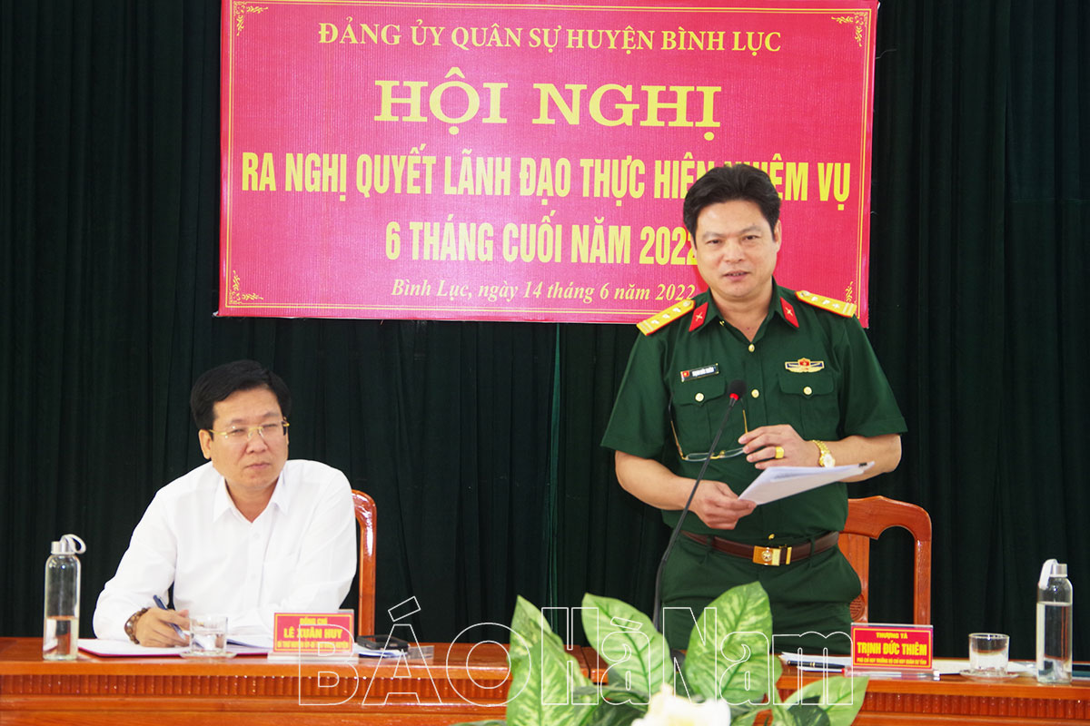 ĐUQS huyện Bình Lục triển khai nhiệm vụ 6 tháng cuối năm 2022