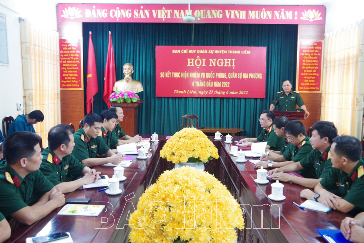 Ban CHQS huyện Thanh Liêm triển khai nhiệm vụ công tác 6 tháng cuối năm