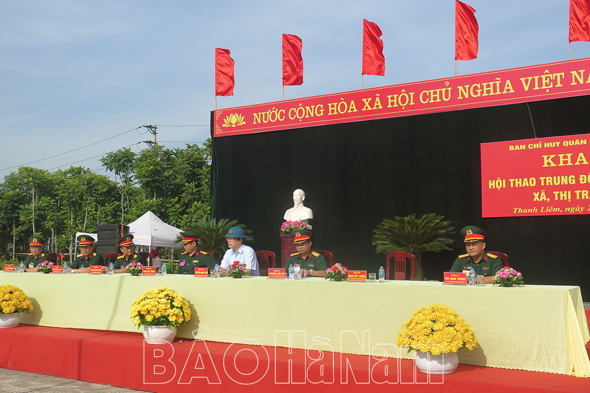 Ban CHQS huyện Thanh Liêm khai mạc hội thao Trung đội Dân quân cơ động năm 2022