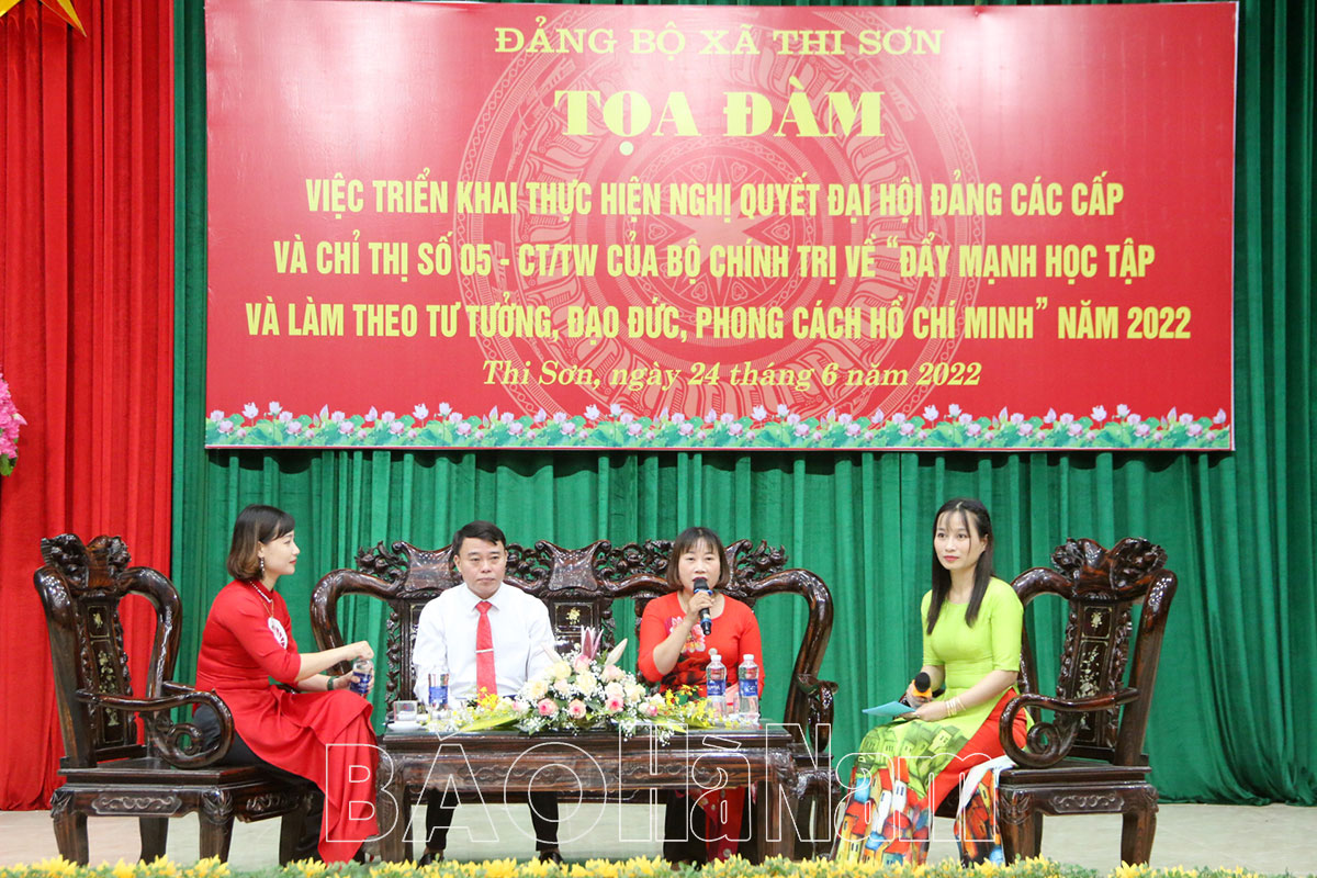 Đảng bộ xã Thi Sơn tổ chức tọa đàm “Học tập và làm theo tư tưởng đạo đức phong cách Hồ Chí Minh”
