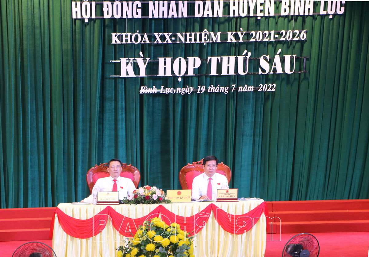 Khai mạc kỳ họp thứ 6 HĐND huyện Bình Lục khóa XX