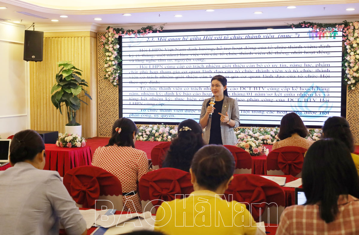 Trung ương Hội LHPN Việt Nam tập huấn nghiệp vụ công tác tổ chức tại Hà Nam