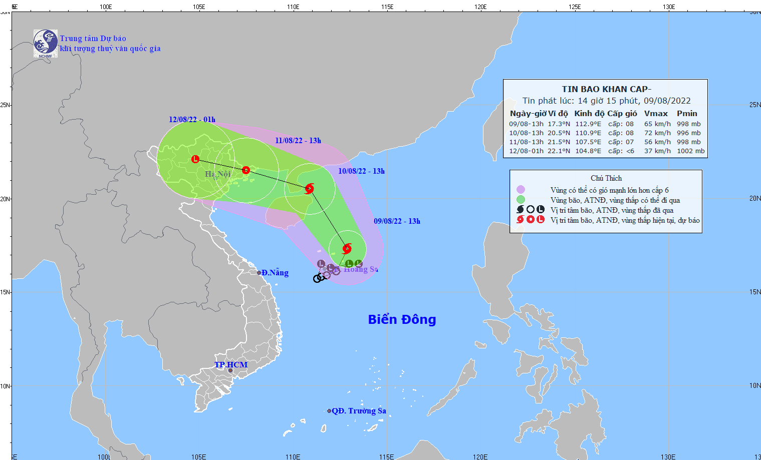 Áp thấp nhiệt đới đã mạnh lên thành bão tiến vào Móng Cái Quảng Ninh