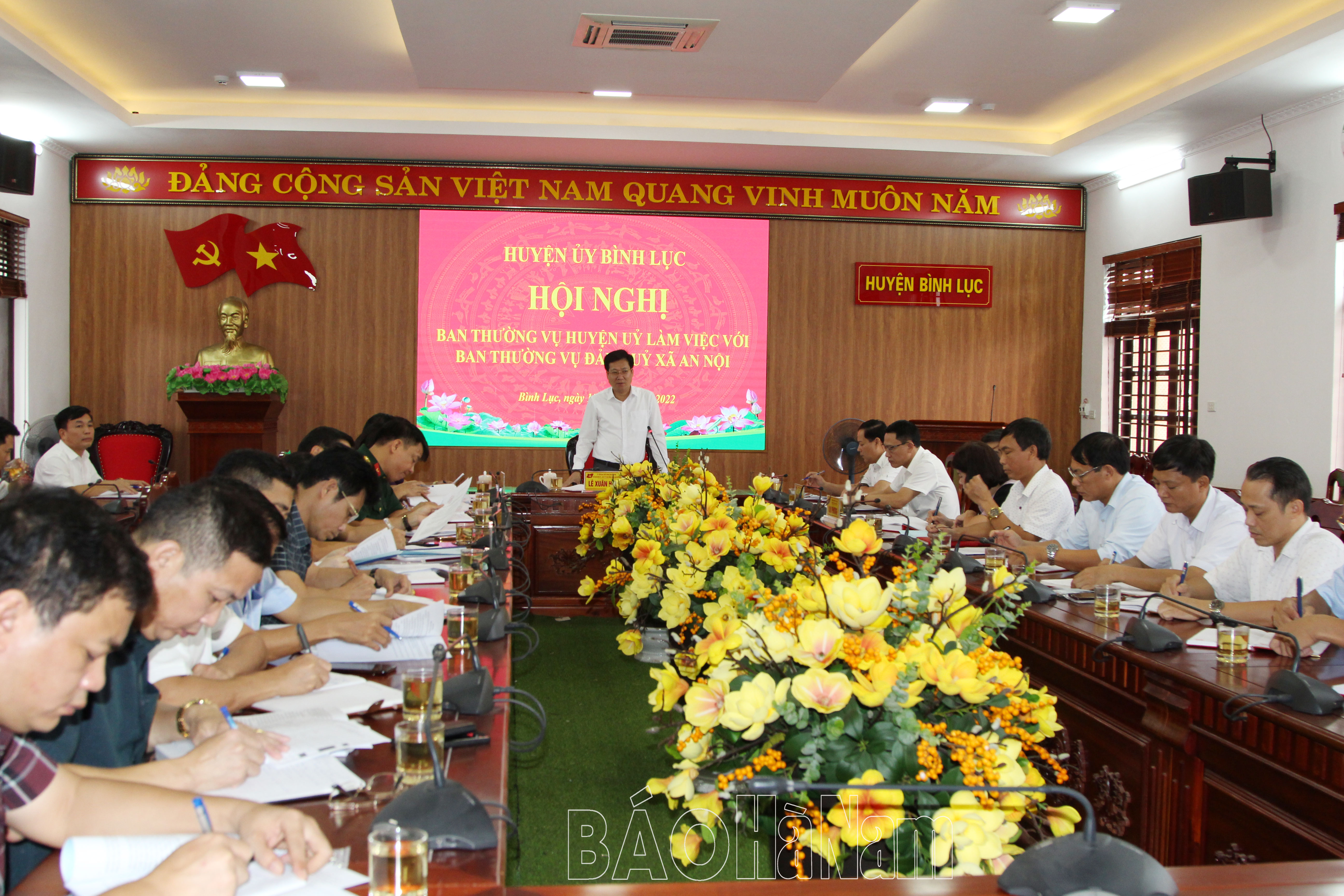 BTV Huyện ủy Bình Lục làm việc với BTV Đảng ủy xã An Nội về việc thực hiện nghị quyết đại hội Đảng các cấp