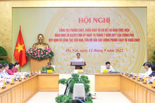 Thủ tướng Chính phủ Phạm Minh Chính chủ trì hội nghị toàn quốc về PCCC