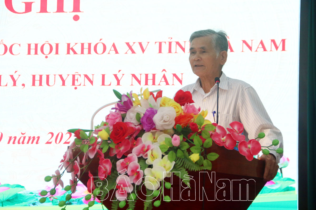 Đoàn đại biểu Quốc hội tỉnh tiếp xúc cử tri huyện Lý Nhân và huyện Thanh Liêm