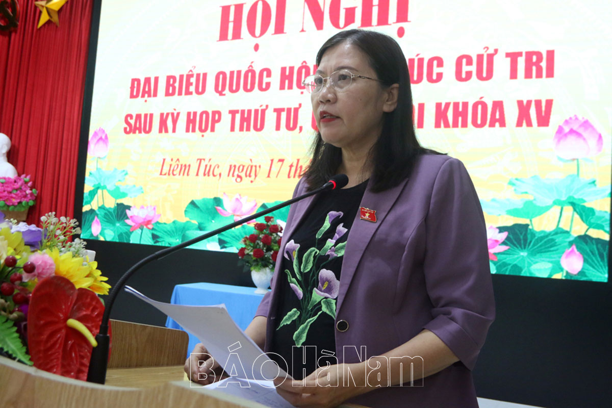 Đoàn đại biểu Quốc hội tỉnh tiếp xúc cử tri thị xã Duy Tiên huyện Lý Nhân và Thanh Liêm