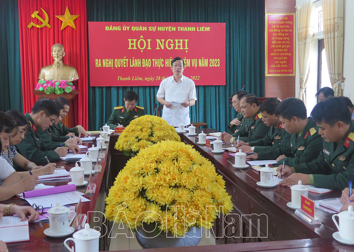 ĐUQS huyện Thanh Liêm ra nghị quyết lãnh đạo thực hiện nhiệm vụ năm 2023