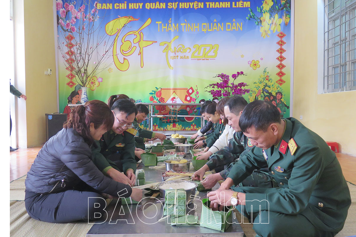 Ban CHQS huyện Thanh Liêm rộn ràng chương trình “Tết thắm tình quân – dân”