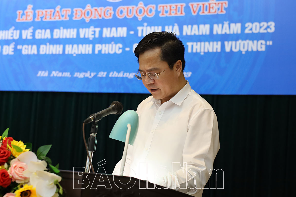 Lễ phát động Cuộc thi viết Tìm hiểu về gia đình Việt Nam tỉnh Hà Nam năm 2023