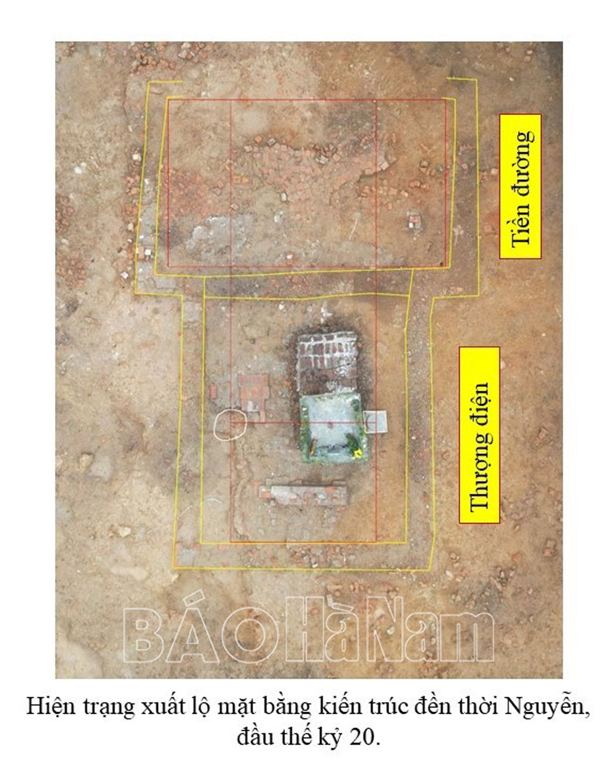 Khai quật khảo cổ học khẩn cấp dấu tích nền móng đền Thượng xã Liêm Cần