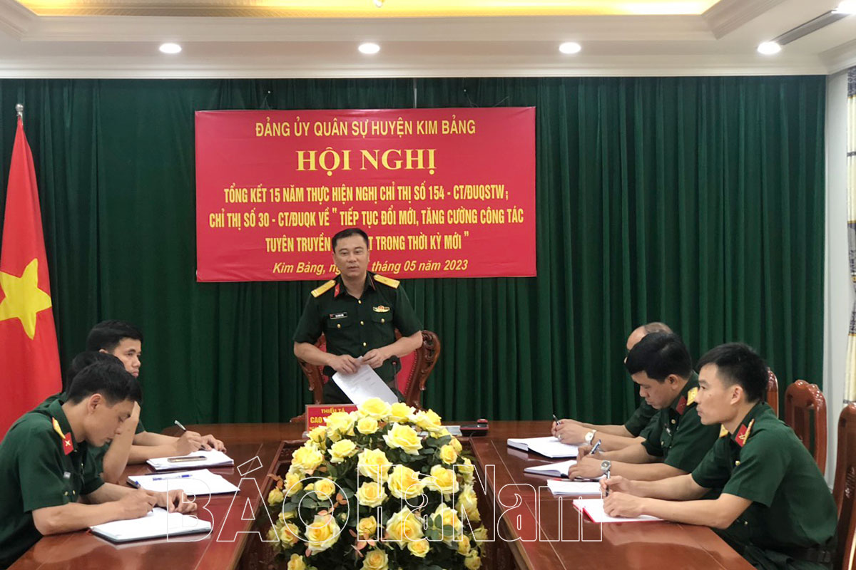 ĐUQS huyện Kim Bảng sơ tổng kết thực hiện các chỉ thị nghị quyết của Thường vụ Quân uỷ Trung ương và Bộ Chính trị