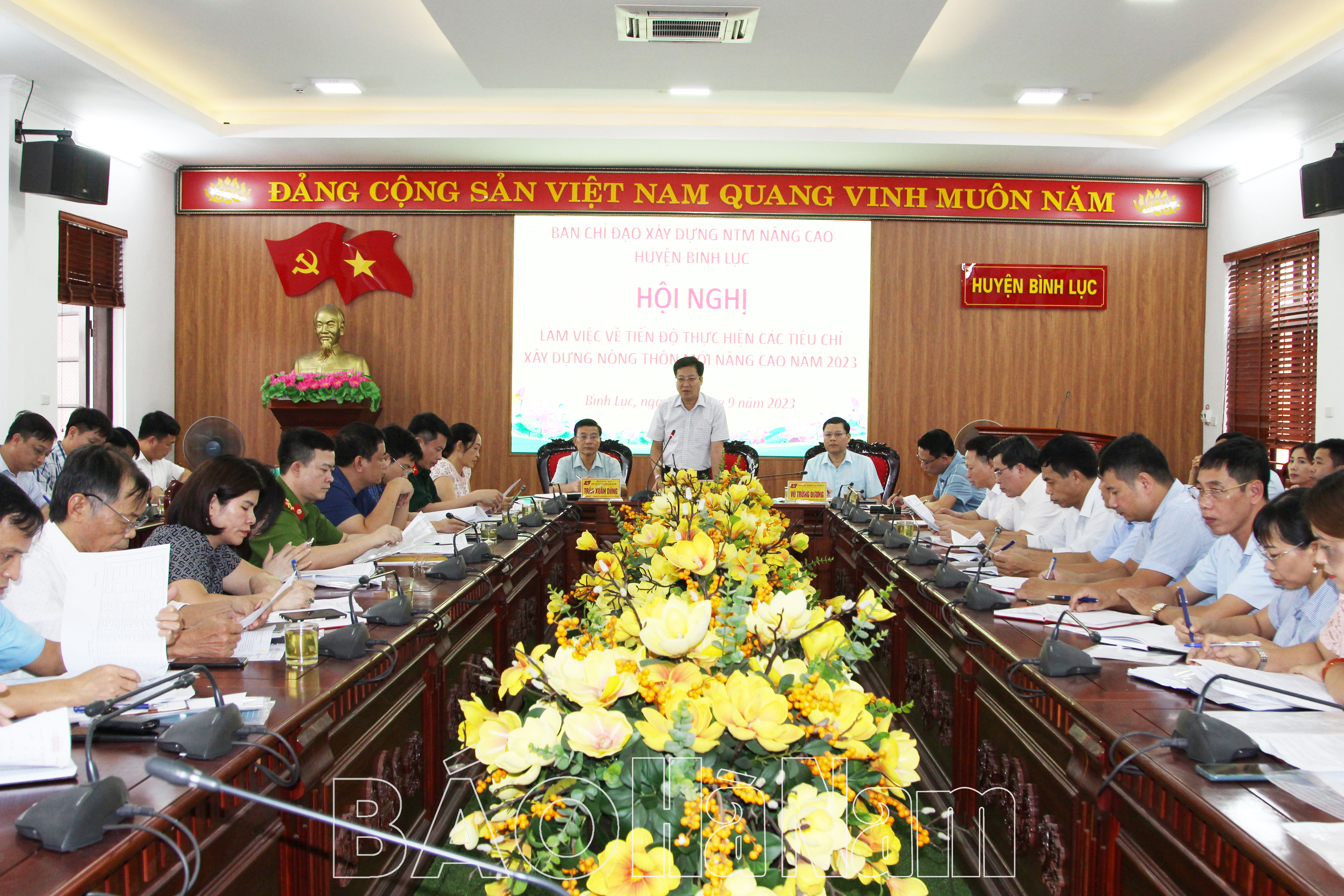 BCĐ xây dựng NTM nâng cao huyện Bình Lục làm việc về tiến độ thực hiện các tiêu chí xây dựng NTM nâng cao năm 2023 