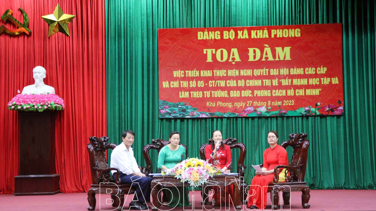Đảng bộ xã Khả Phong tổ chức tọa đàm “Học tập và làm theo tư tưởng đạo đức phong cách Hồ Chí Minh”