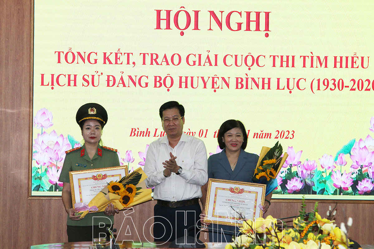 Huyện ủy Bình Lục tổng kết trao giải cuộc thi tìm hiểu lịch sử Đảng bộ huyện Bình Lục 19302020