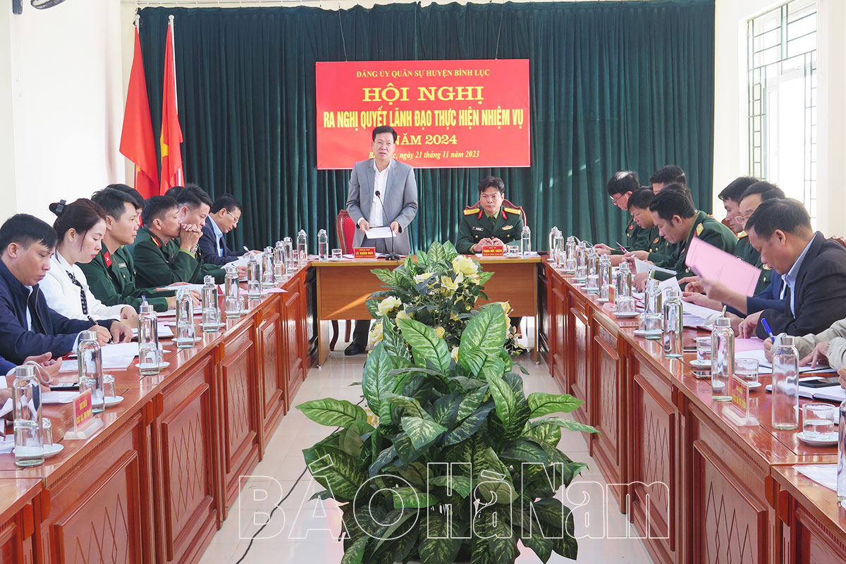 Đảng uỷ Quân sự huyện Bình Lục ra nghị quyết lãnh đạo thực hiện nhiệm vụ năm 2024