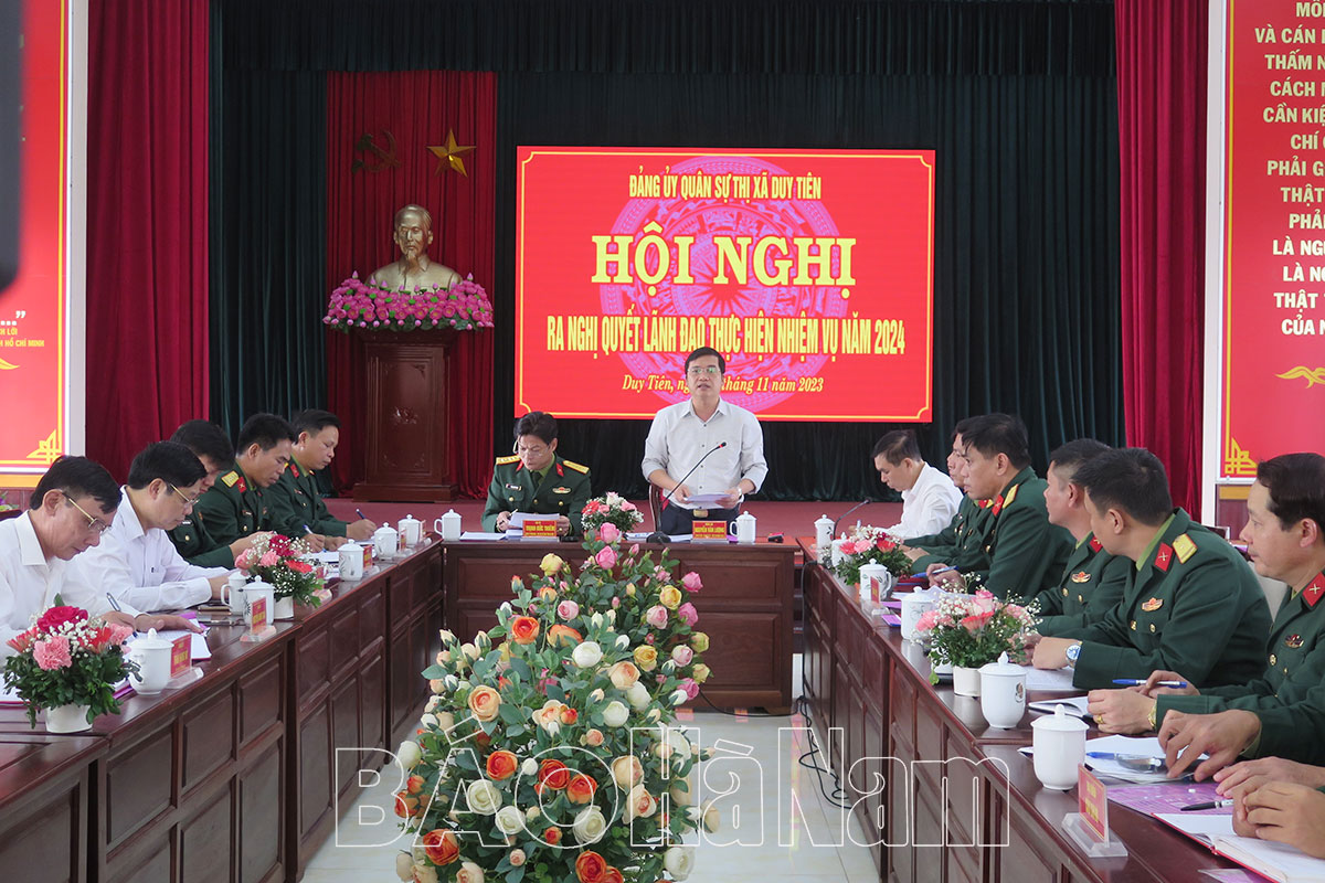 Đảng uỷ Quân sự thị xã Duy Tiên xác định giải pháp lãnh đạo nhiệm vụ năm 2024