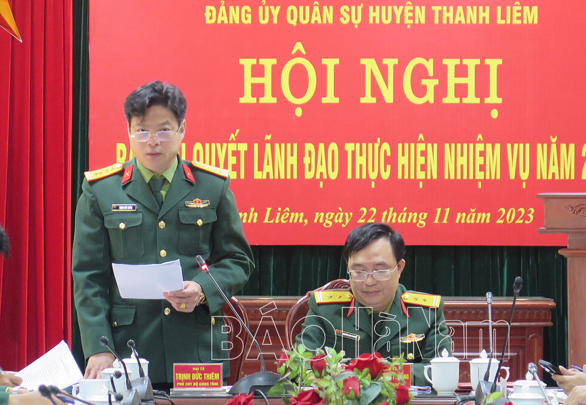 Đảng uỷ Quân sự huyện Thanh Liêm ra nghị quyết lãnh đạo thực hiện nhiệm vụ năm 2024