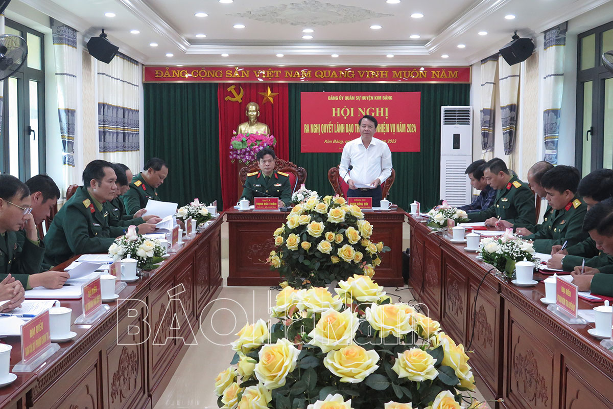 Đảng uỷ Quân sự huyện Kim Bảng ra nghị quyết lãnh đạo thực hiện nhiệm vụ năm 2024