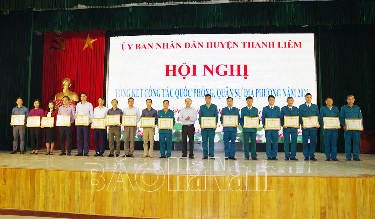 UBND huyện Thanh Liêm tổng kết công tác quốc phòng quân sự địa phương