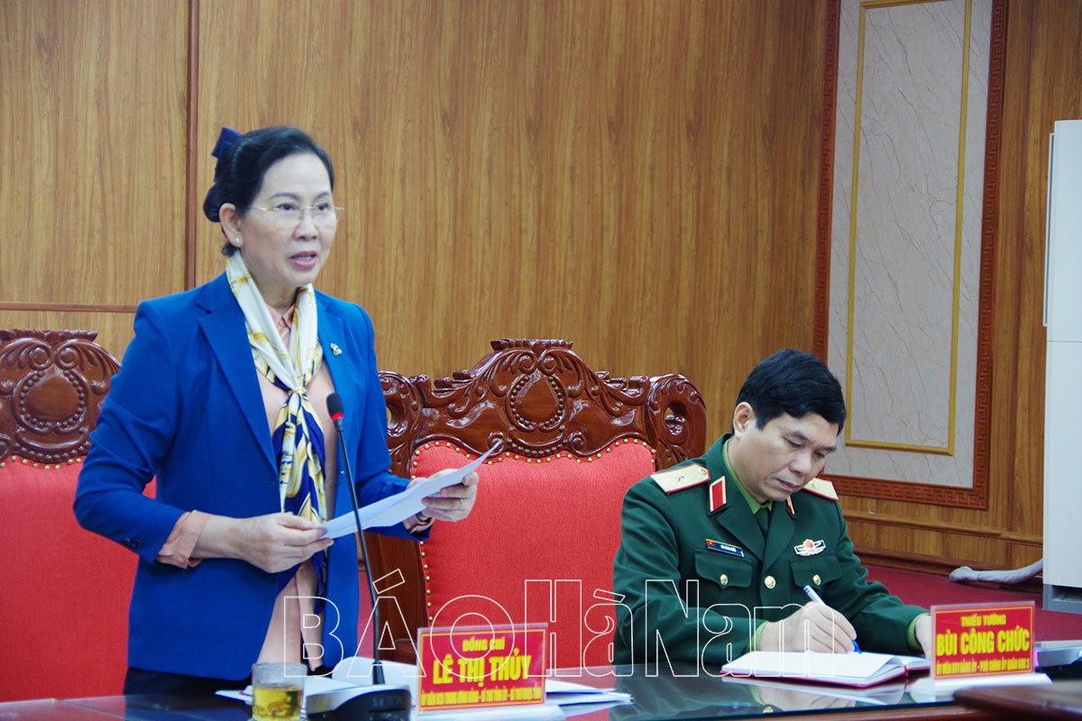 Đồng chí Bí thư Tỉnh ủy Lê Thị Thủy chủ trì hội nghị ĐUQS tỉnh ra nghị quyết lãnh đạo thực hiện nhiệm vụ năm 2024            