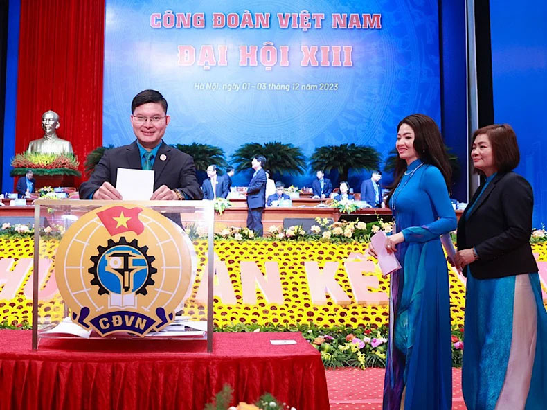 Đại hội XIII Công đoàn Việt Nam tiến hành bầu 168 ủy viên Ban Chấp hành