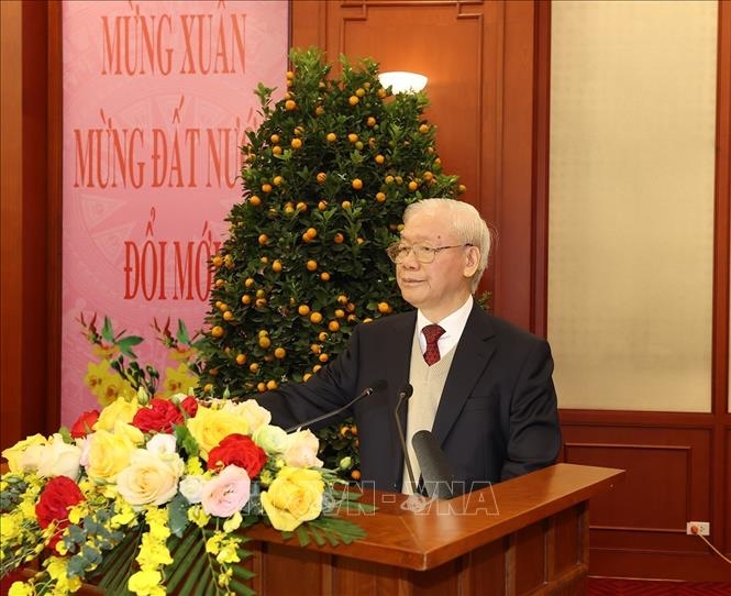 Tổng Bí thư Nguyễn Phú Trọng chúc Tết lãnh đạo nguyên lãnh đạo Đảng Nhà nước