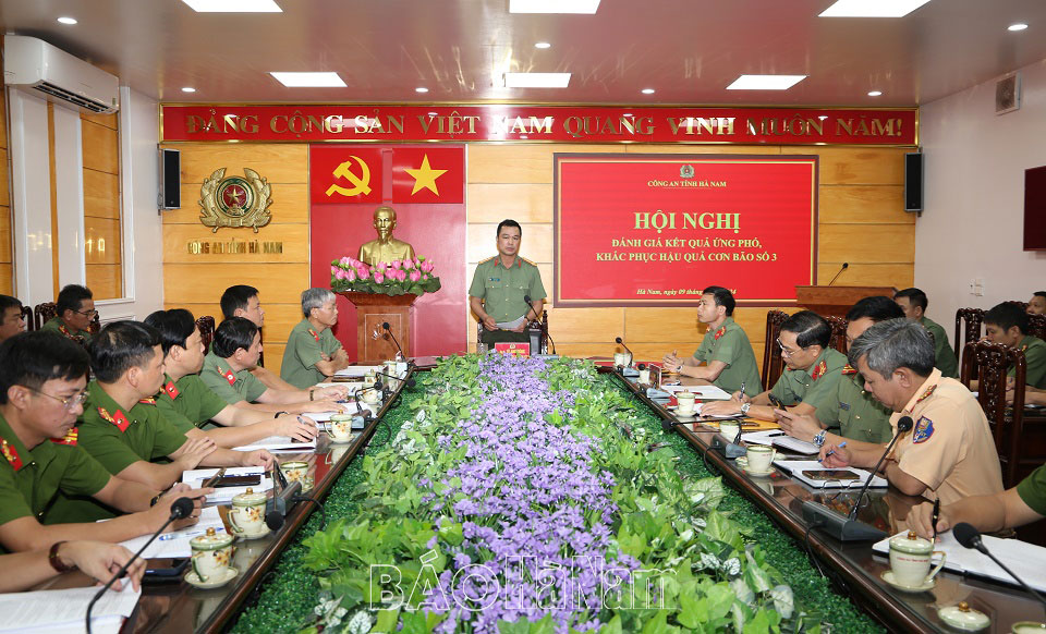 Công an tỉnh Hà Nam Đánh giá kết quả ứng phó khắc phục hậu quả cơn bão số 3